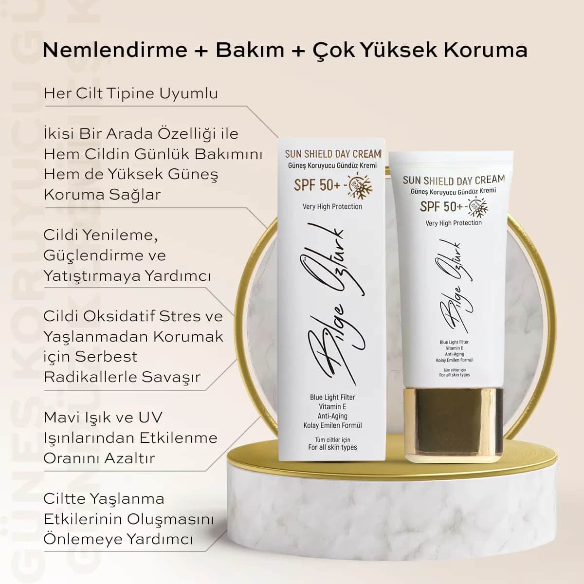 Bilge Öztürk Sun Shield Day Cream Spf50 50 ml