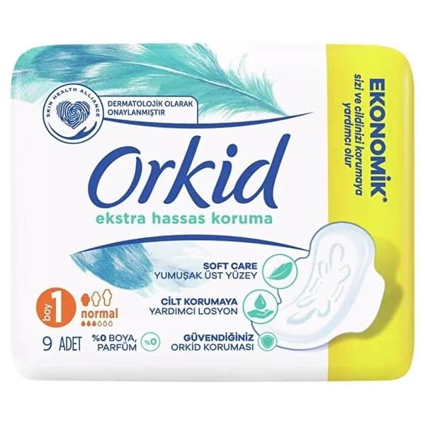 Orkid Extra Sensitive Sanitary Pads - 9 Count, Perfume Free