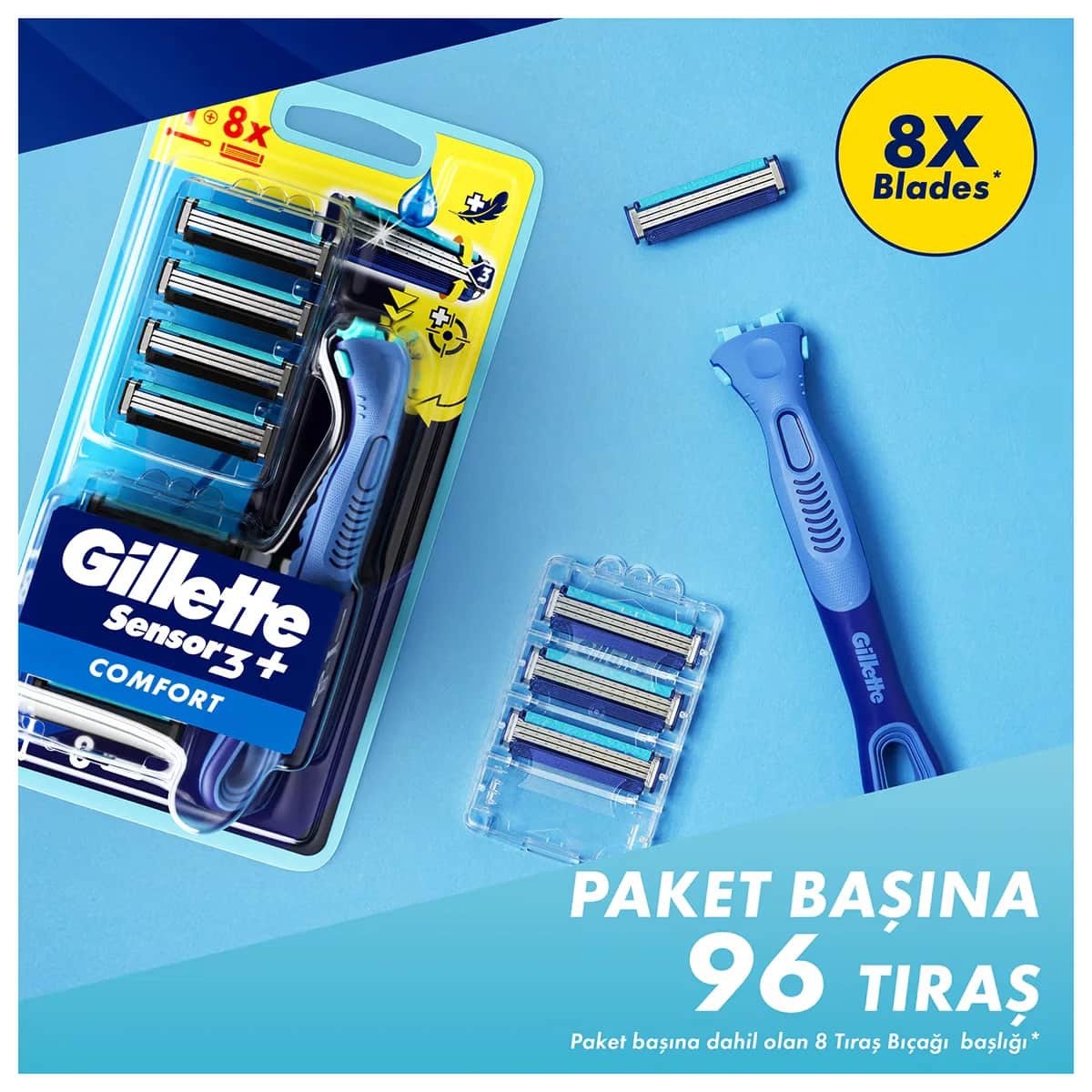 Gillette Sensor3+Comfort 8-Pack Replacement Razor Blades
