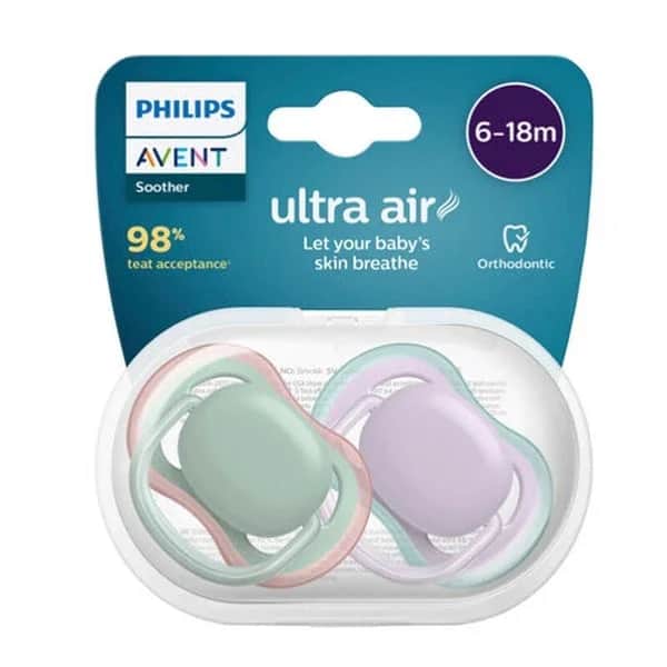 Avent Baby Pacifier Set (2-Pack) for 6-18 Months - Assorted Colors
