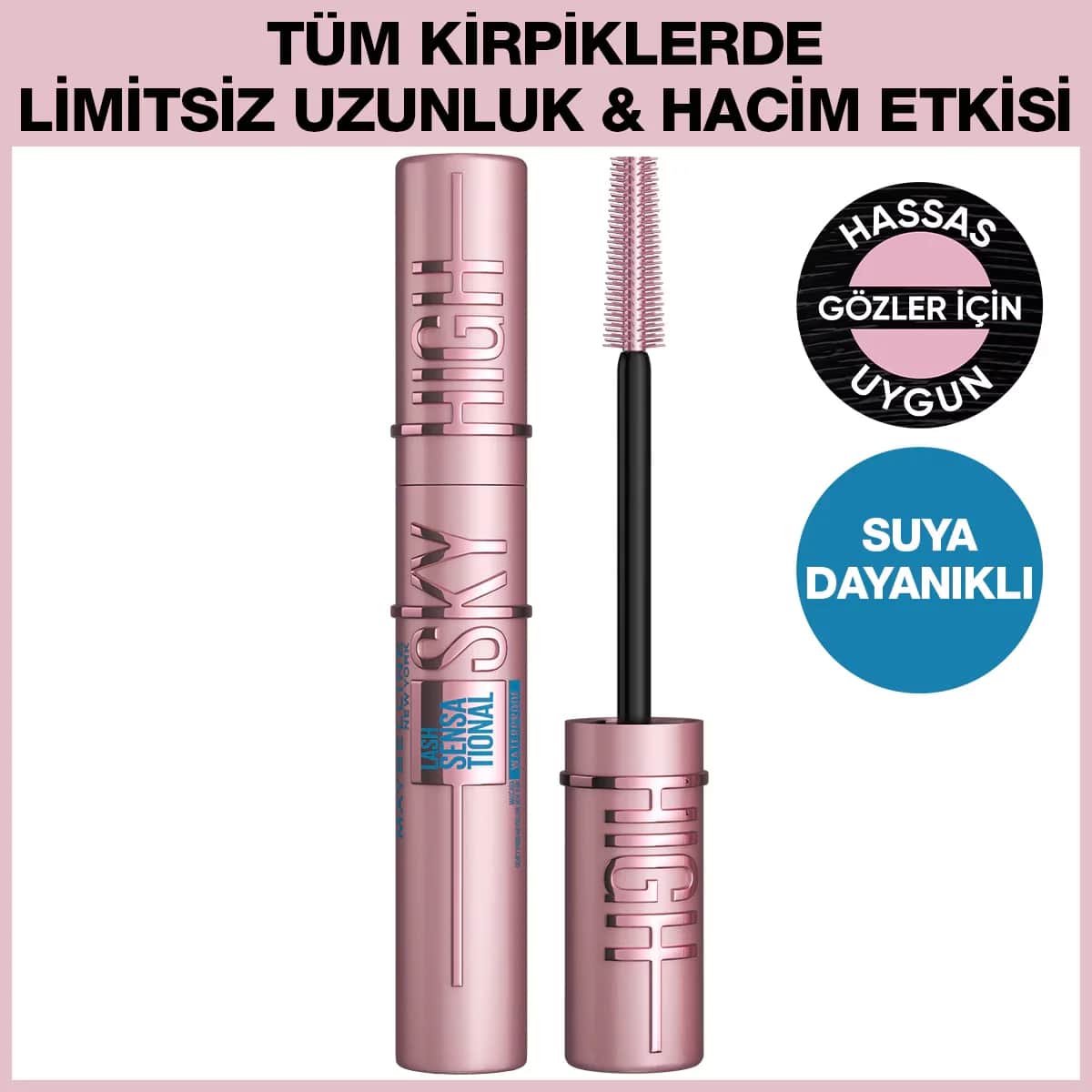 Маскара Maybelline New York Lash Sensational Sky High Водостойкая Экстра Черная