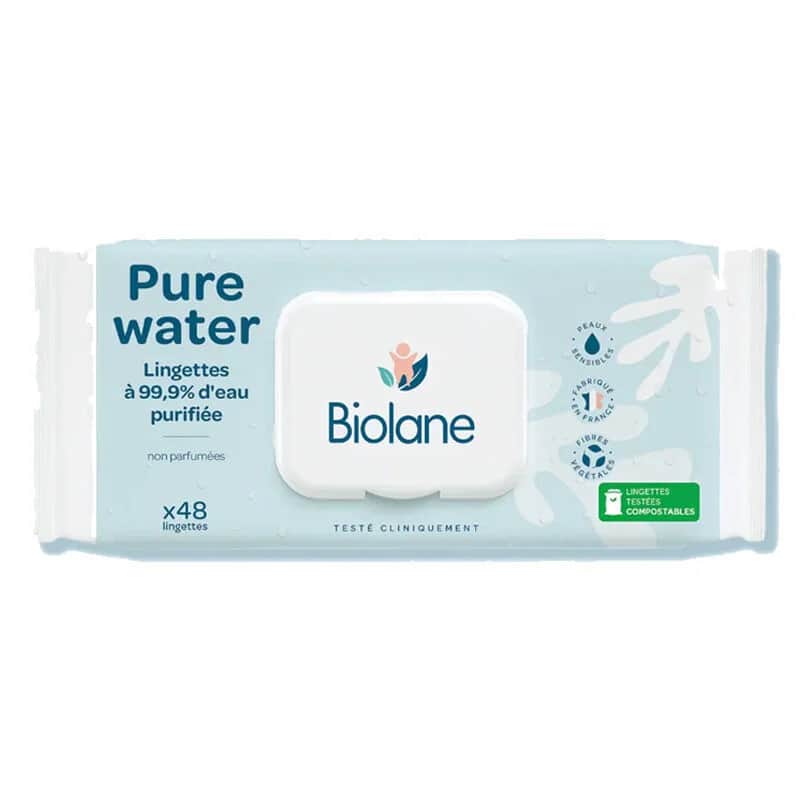 Влажные салфетки Biolane Pure Water 48 штук
