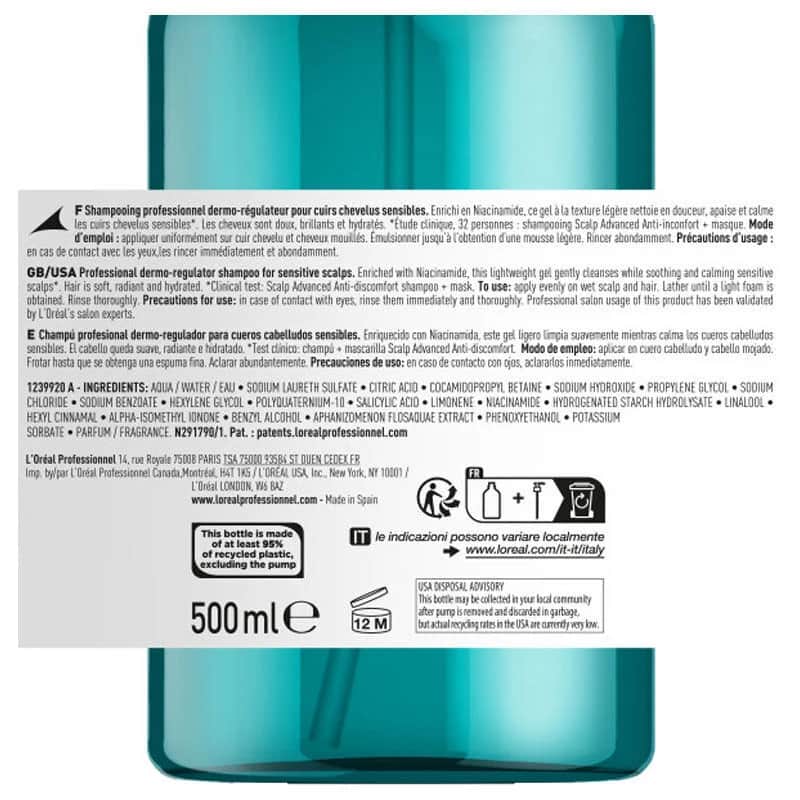 Шампунь для чувствительной кожи головы Loreal Professionnel 500 мл