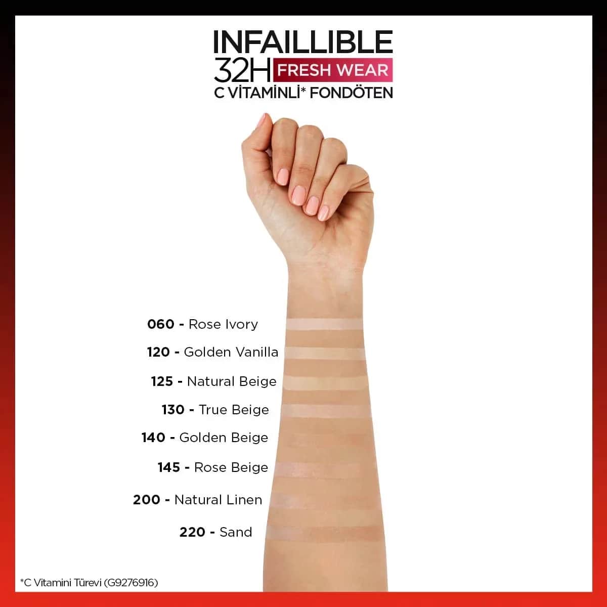 L'Oréal Paris Инфаллибель Фреш Уэр Тональный Крем Витамин C 130 Натуральный Бежевый
