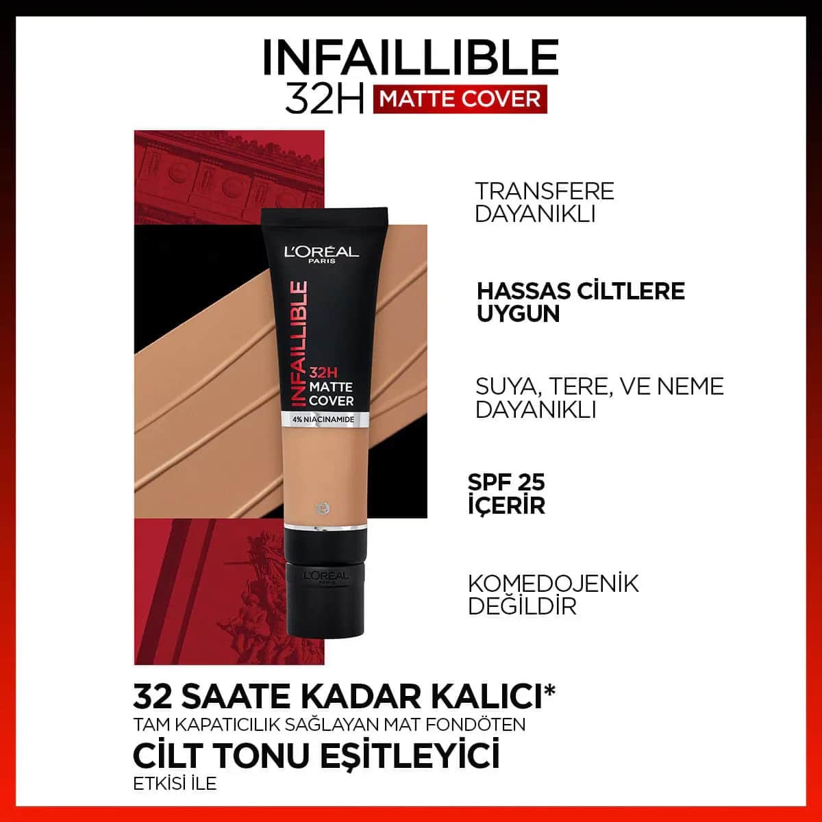 L'Oréal Paris Infaillible 32 ч Матовая основа с высоким покрытием - 155 холодный подтон 30 мл