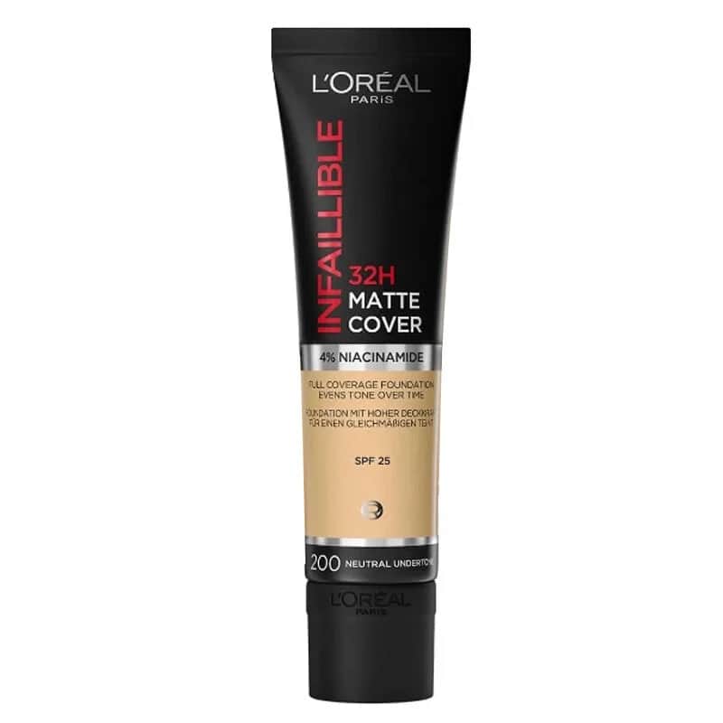 L'Oréal Paris Infaillible 32 ч Матовый Тональный Крем высокой стойкости - 200 нейтральный подтон 30 мл