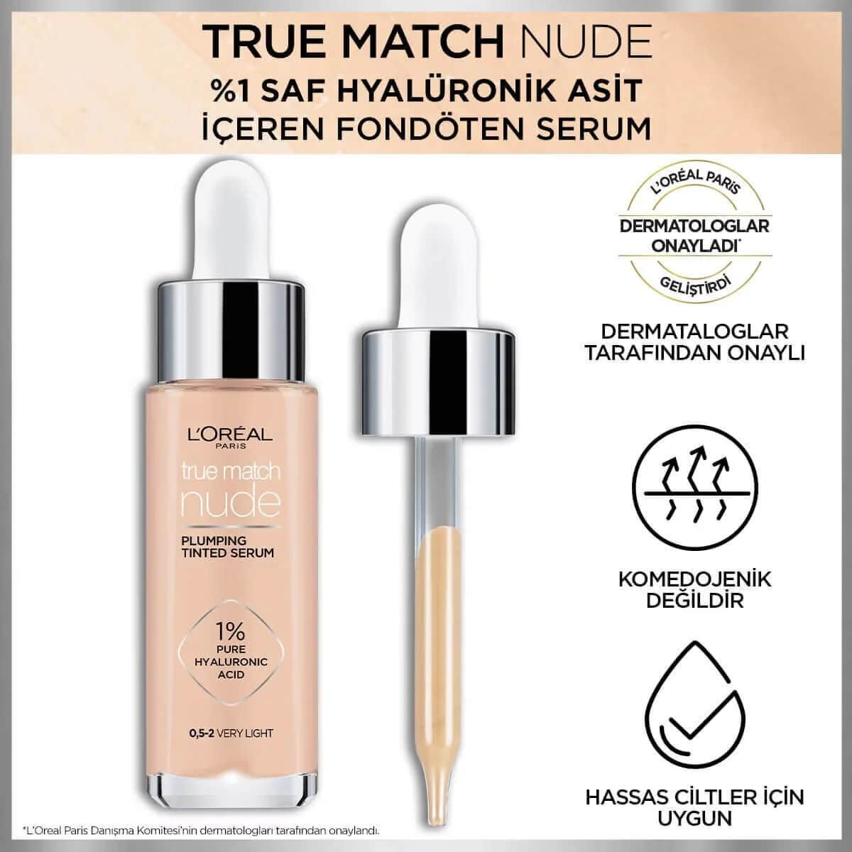 Тональный сыворотка L'Oréal Paris True Match Nude 0.5-2 очень светлый 31 мл
