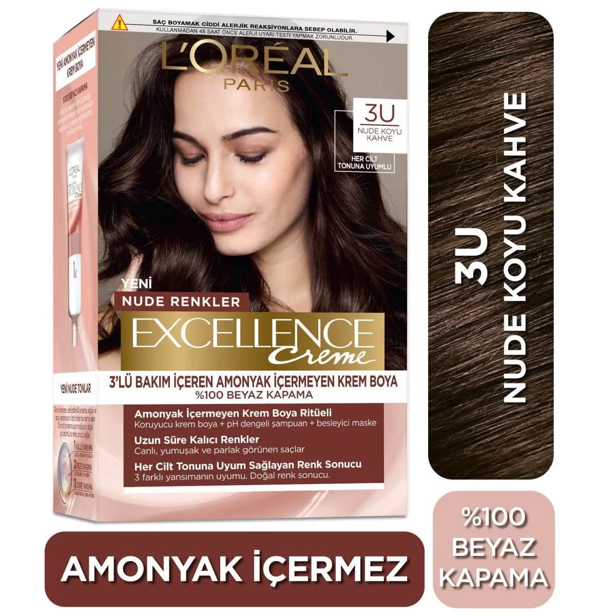 Краска для волос L’Oréal Paris Excellence Nude Темно-коричневая 3U 1 шт.