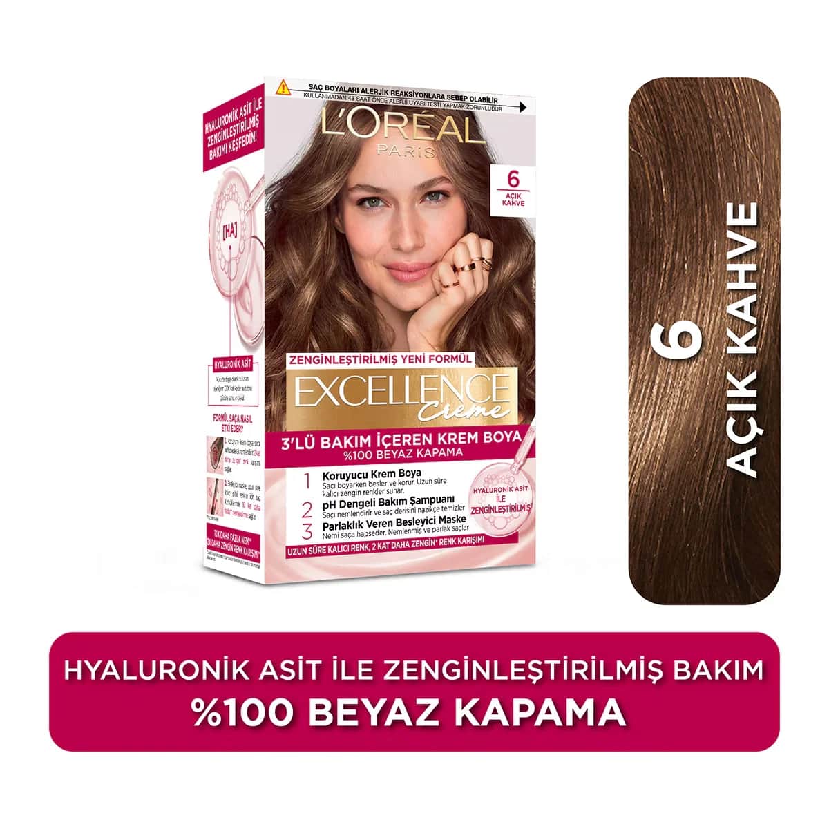Краска для волос L'Oréal Paris Excellence Creme - 6 светло-коричневый