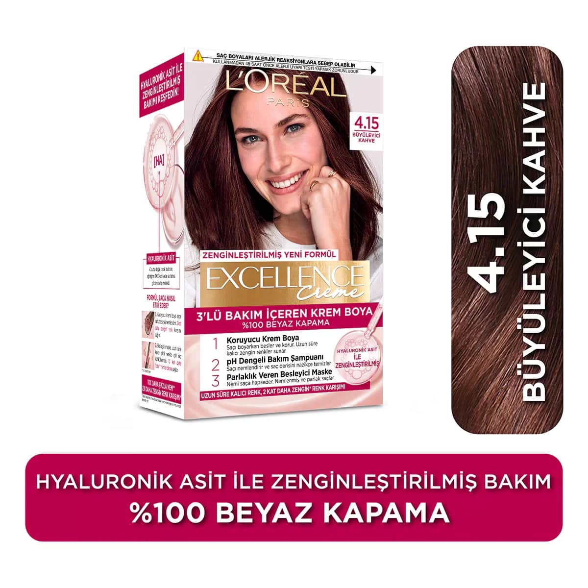 Краска для волос L’Oréal Paris Excellence Creme Удивительный коричневый 4.15 1 шт