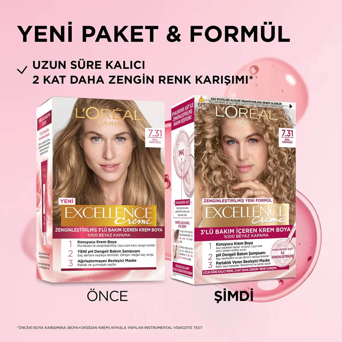 Краска для волос L'Oréal Paris Excellence Creme - 7.31 медный пена - Excellence
