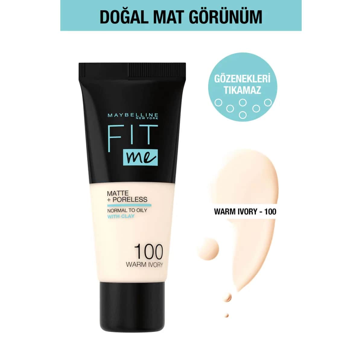 Тональный крем Maybelline Fit Me № 100 Теплый слоновая кость 30,7 мл