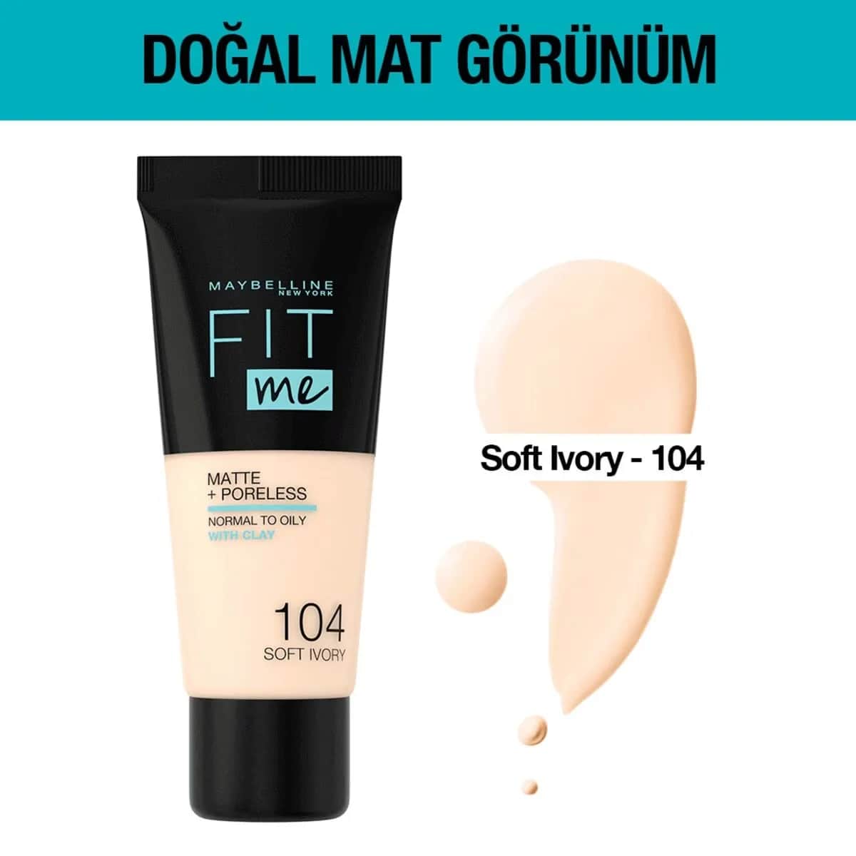 Тональный крем Maybelline New York Fit Me Матовый и без пор 30 мл - 104 Нежный слоновая кость
