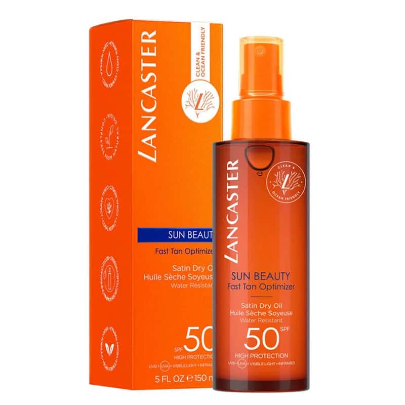 Ланкастер Солнце Красота Оптимизатор Быстрого Загара Сатиновое Сухое Масло SPF 50 150 мл