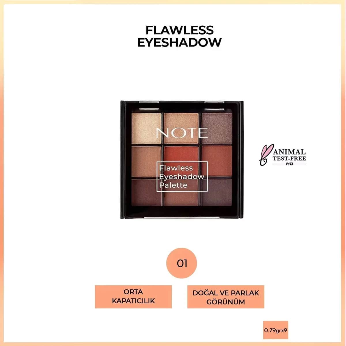 Палитра теней для век Note Flawless 01 Закат 1 шт