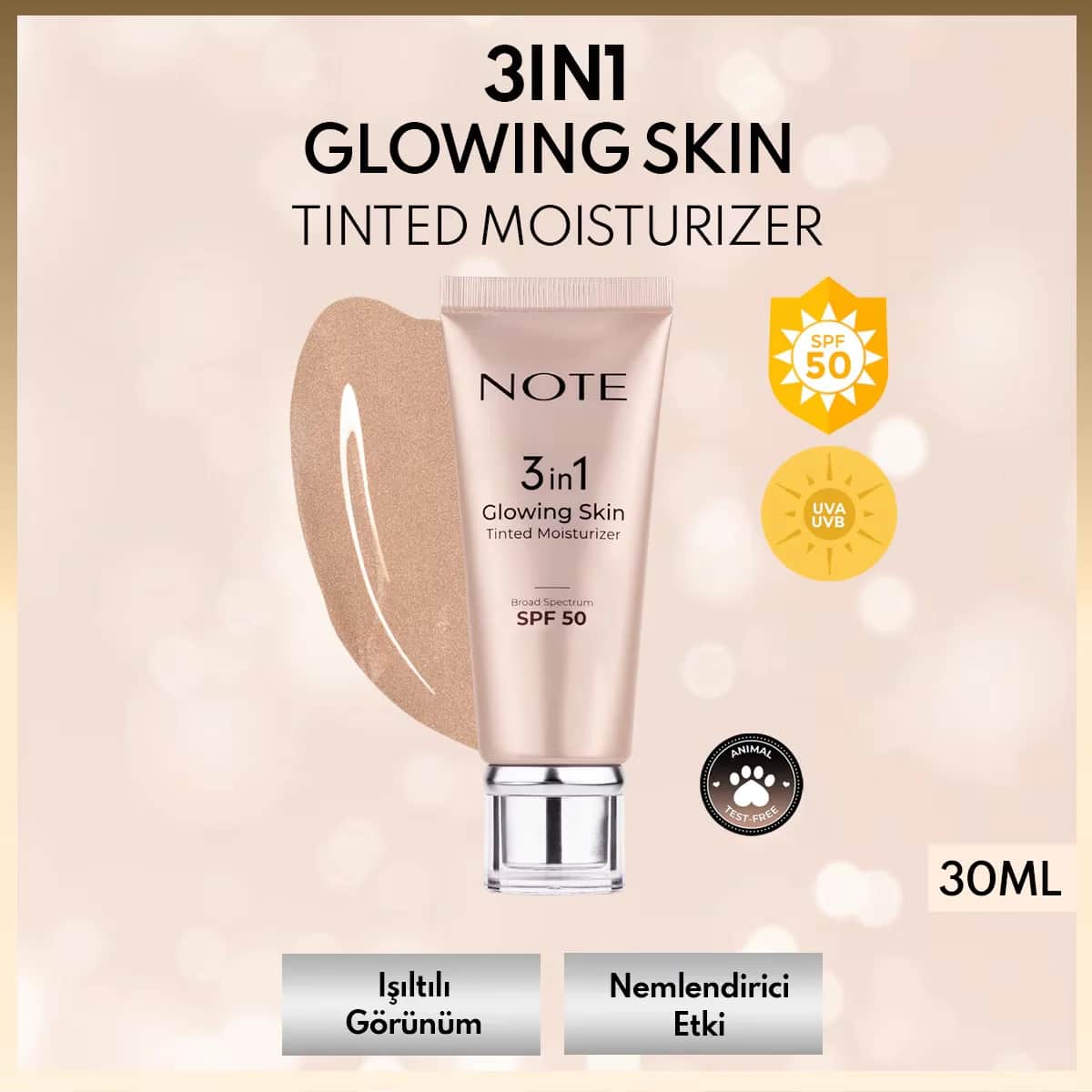 Тональный увлажняющий крем для сияющей кожи 50 SPF 3 в 1 от Note