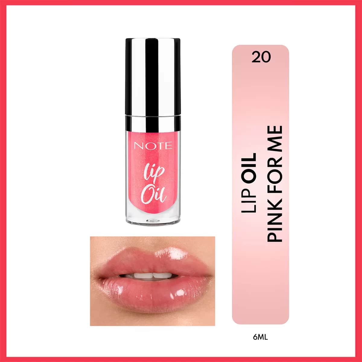 Масло для губ Note Увлажняющее и блестящее 20 Pink For Me