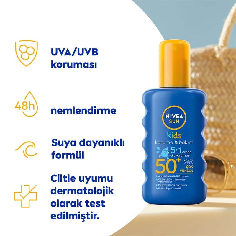 Солнцезащитный увлажняющий спрей для детей SPF 50 200 мл от Nivea