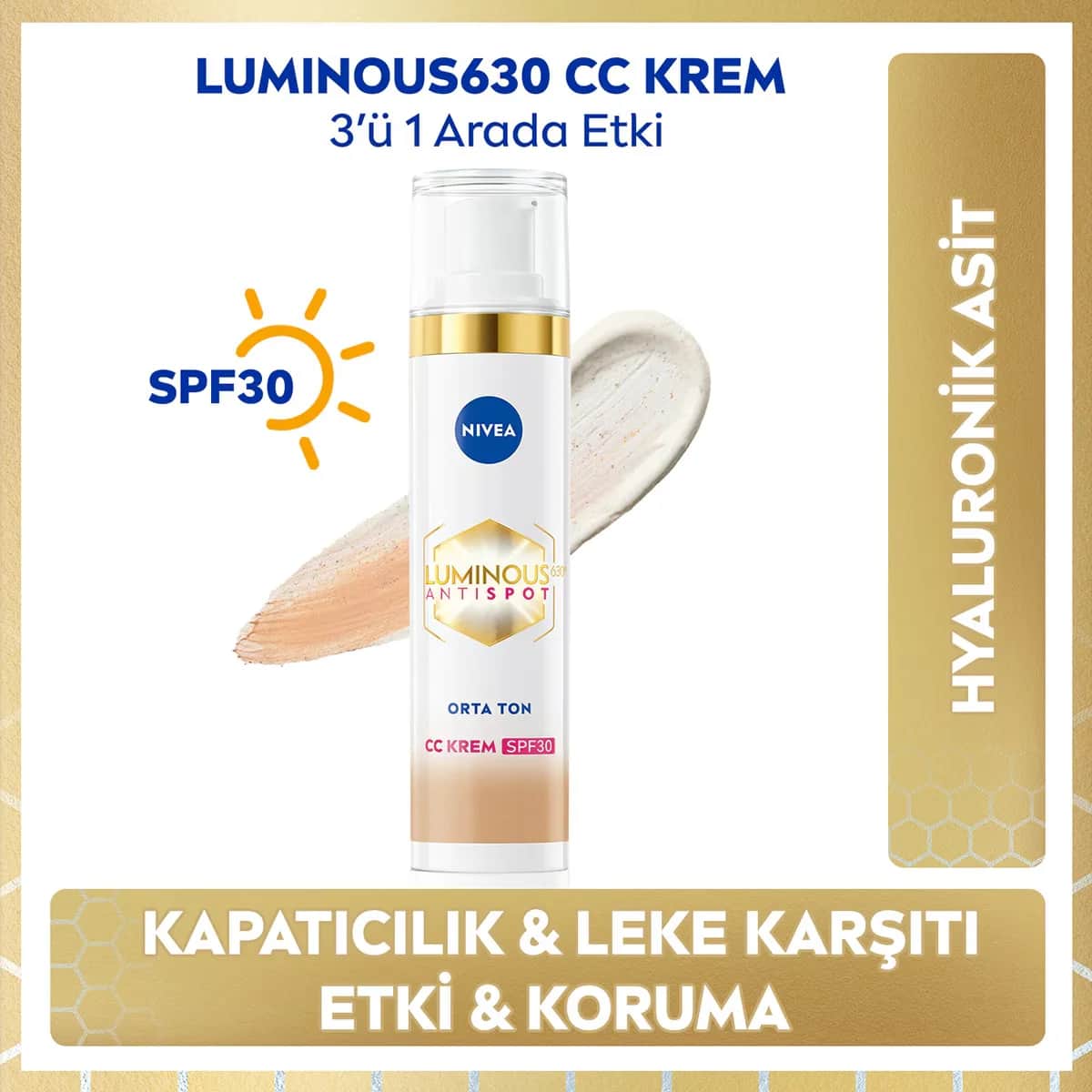 Крем для лица Nivea Luminous630 CC от пигментных пятен SPF30 средний тон 40 мл