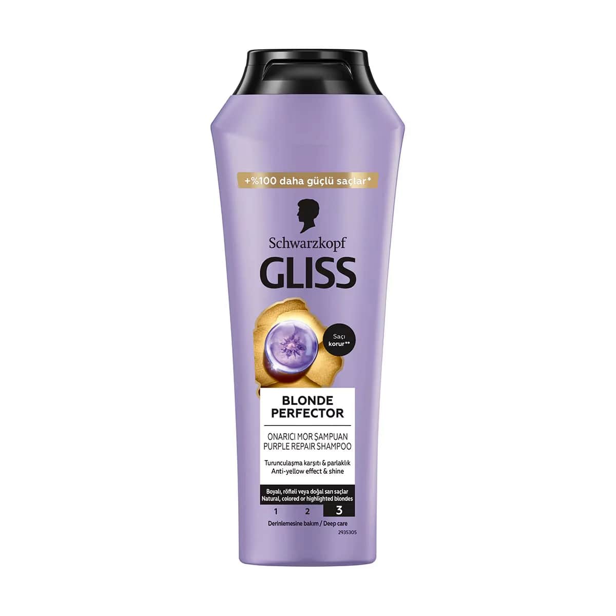 Шампунь Gliss Blonde Perfector Анти-оранжевый Ремонт с Пептидом и Экстрактом Черники 250 мл