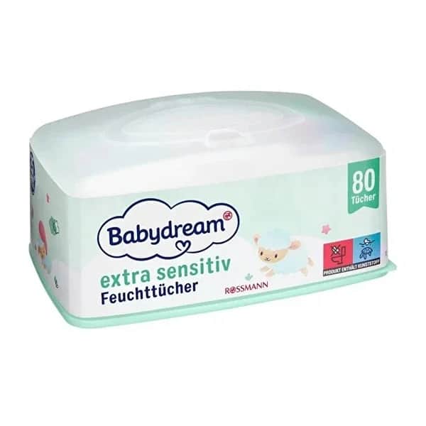 Влажные салфетки Babydream для очень чувствительной кожи с алоэ вера, 80 шт.