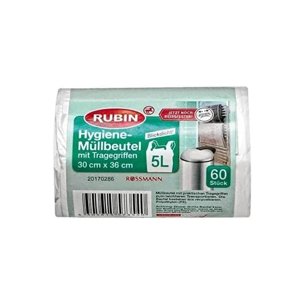 Мусорный пакет Рубин 5 литров 30x36 см 60 шт