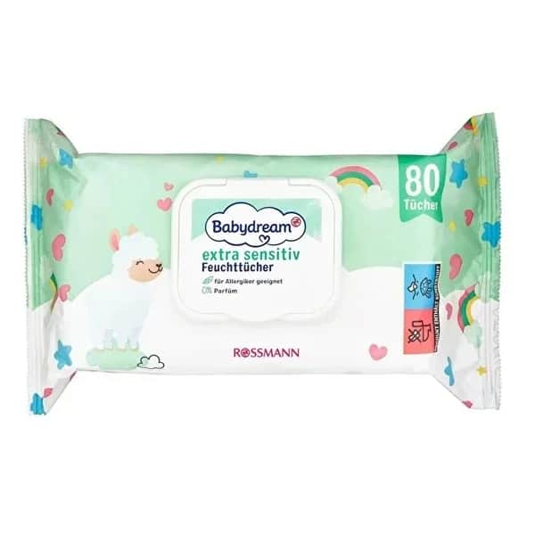 Влажные салфетки Babydream Экстра чувствительные 80 шт.