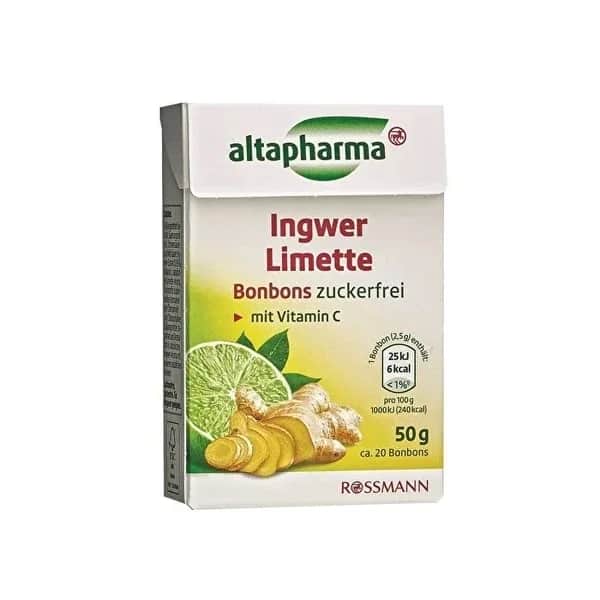 Конфеты без сахара с имбирем и лаймом 50г от Altapharma