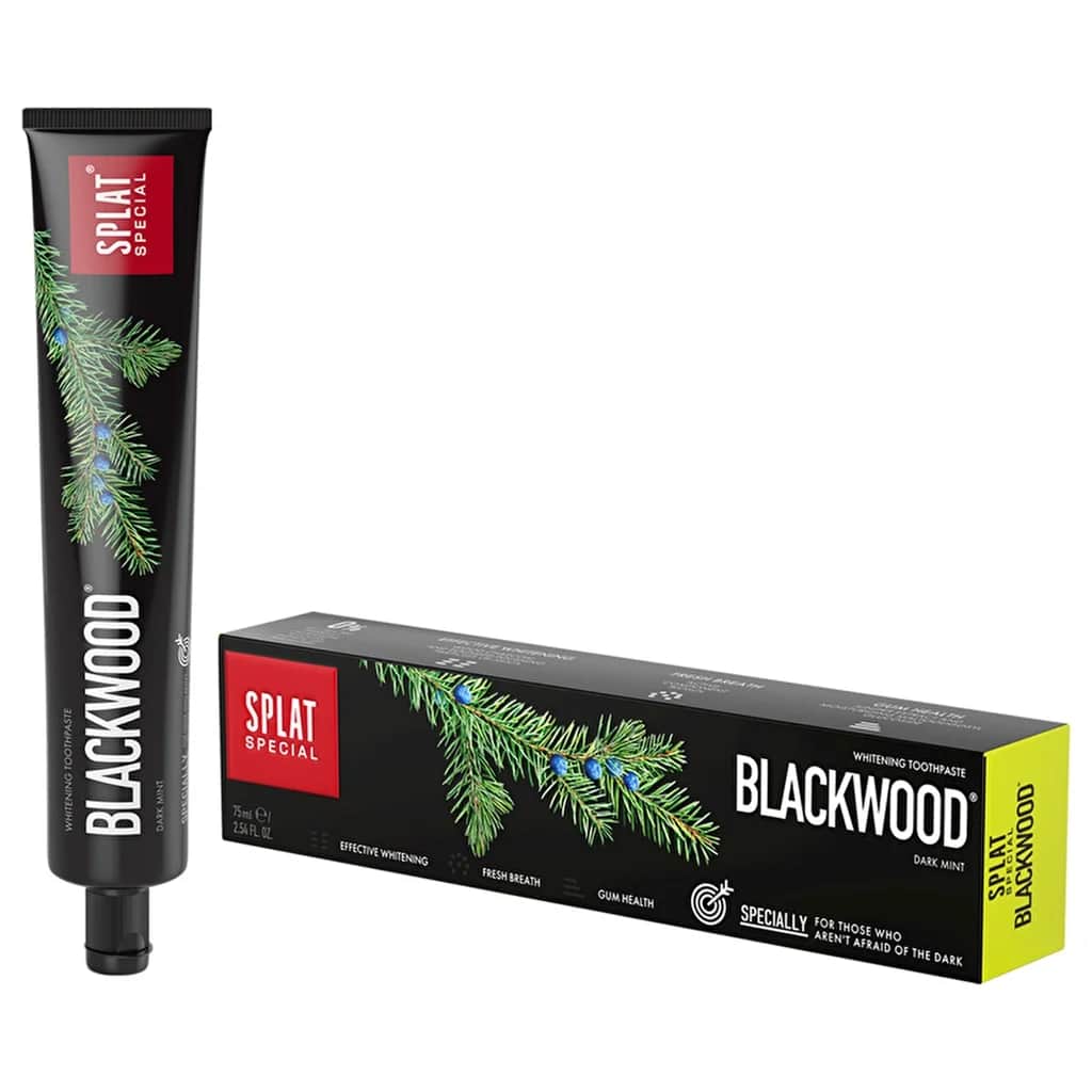 Зубная паста Splat Blackwood черная 75 мл сильное отбеливание
