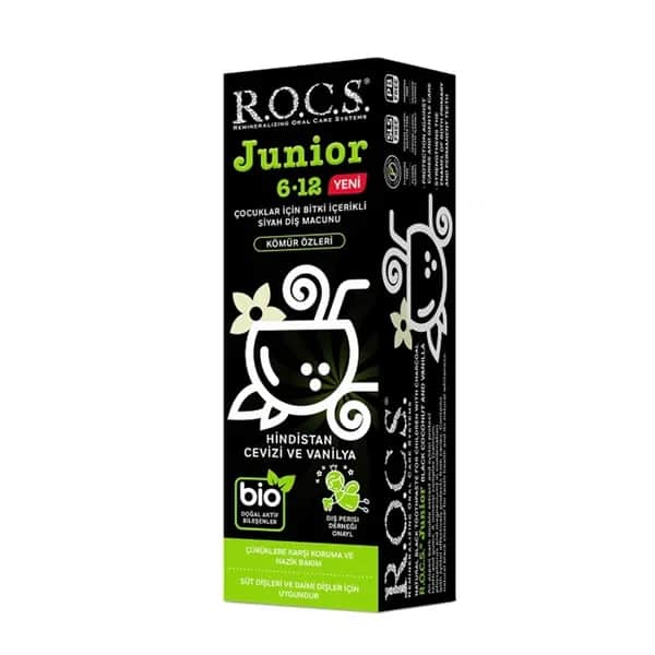 Зубная паста Rocs Junior черная с растительными компонентами 60 мл