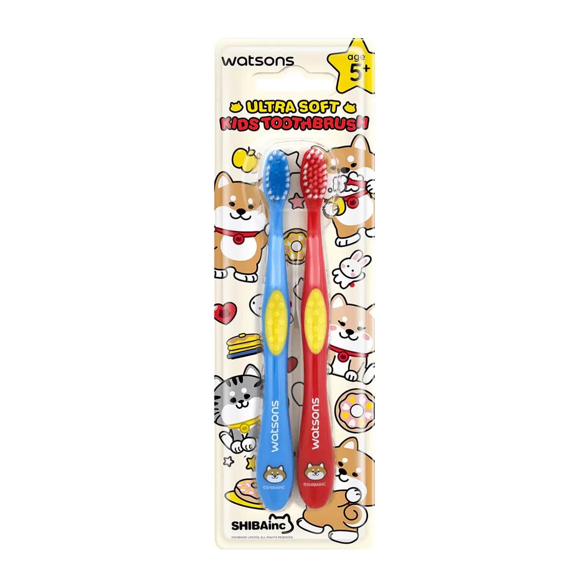 Детская зубная щетка Watsons Shiba ультрамягкая 2 шт.