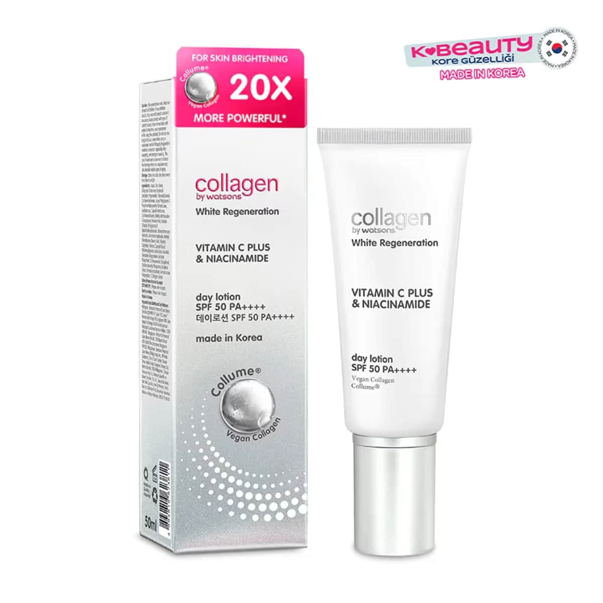 Крем для лица с коллагеном Watsons белый регенерирующий дневной SPF50 PA++++ 50 мл