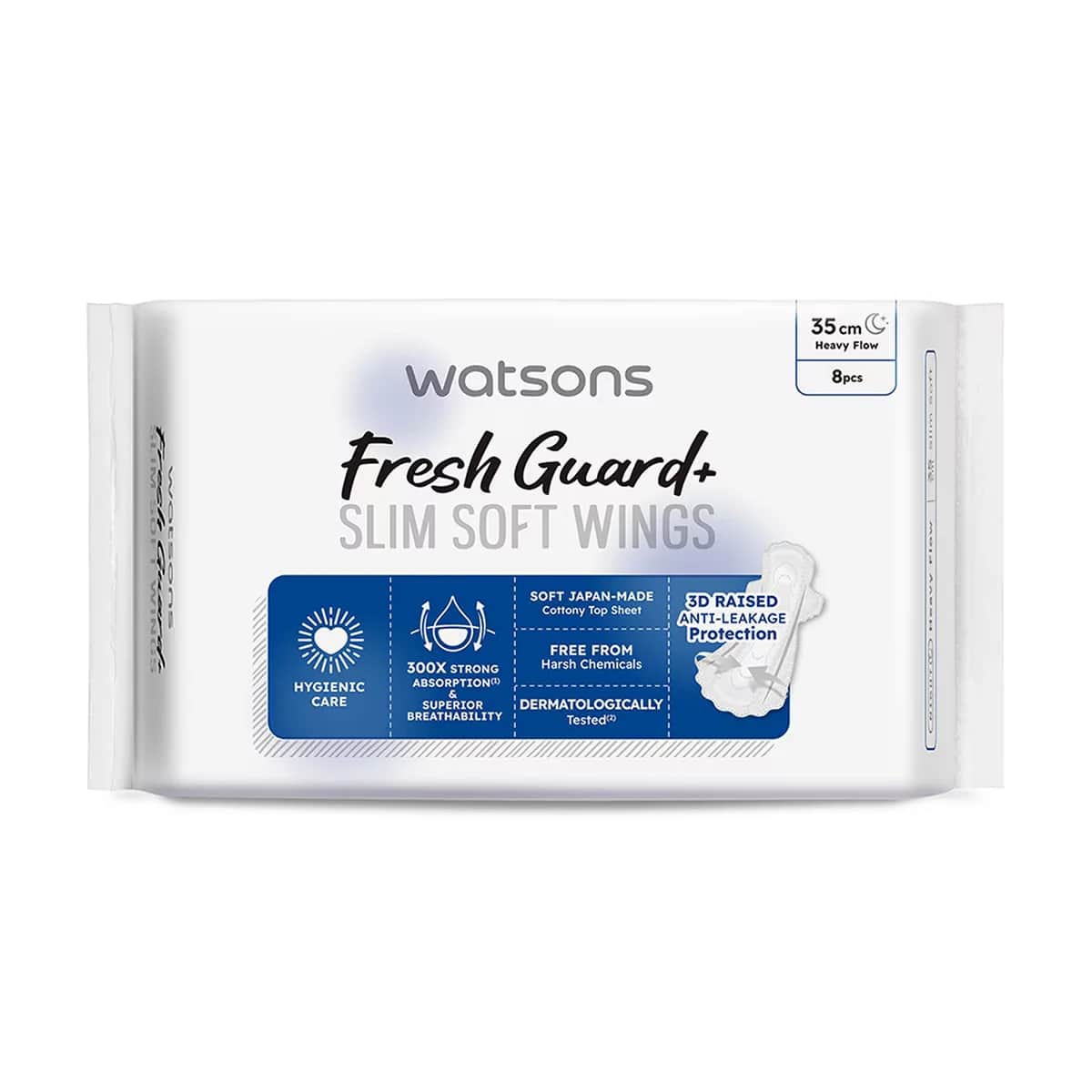 Упаковка Watsons Fresh Guard+ Слим Софт Ночной 8 штук