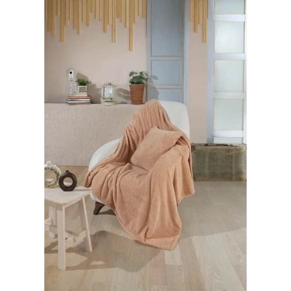 Плед для дивана Wondel бежевый 70 x 170 см