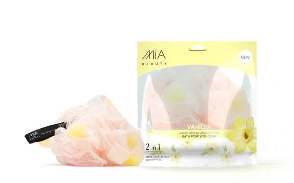 Мочалка для ванной с кусочками мыла 120г от Mia