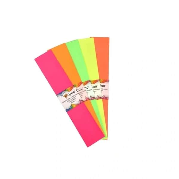 Лино Люкс Фосфоресцентная Креповая Бумага 5 цветов 5-pack (50 x 100 см)