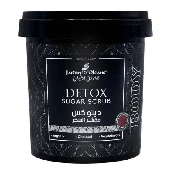 Сахарный скраб для тела Detox с аргановым маслом и углем 600 г от Jardin Oleane