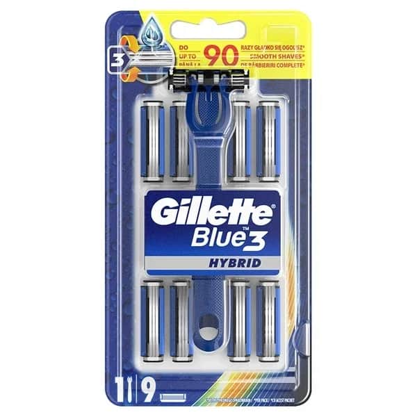 Гильотина Blue 3 гибридная машина + 9 сменных головок от Gillette