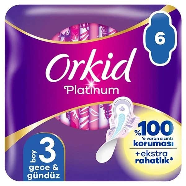 Оркид Платинум Крылатые Ночные (размер 3) 6 шт. Прокладки гигиенические