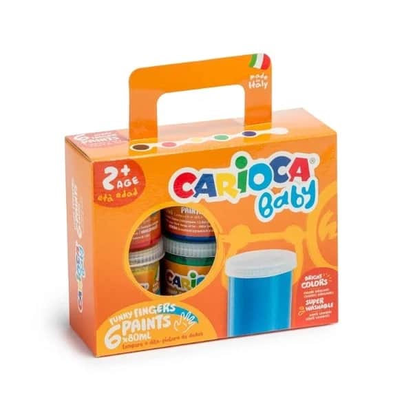 Набор пальчиковых красок Carioca Baby - 6 моющихся цветов (2+)