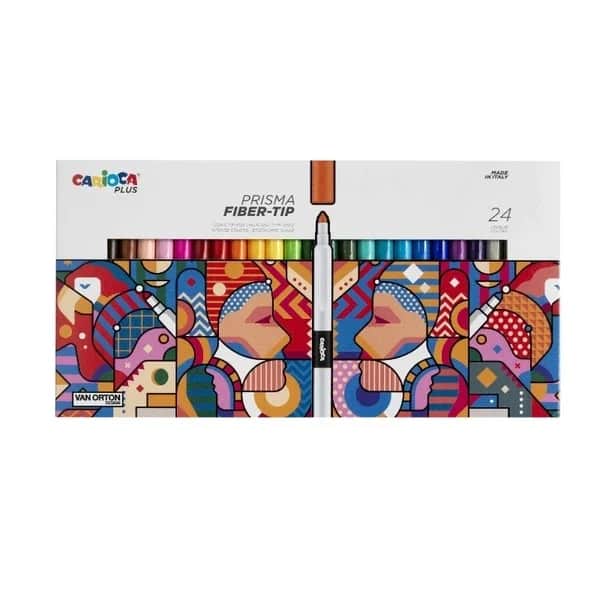 Carioca Plus Prisma 24 цветных художественных маркеров с фетровым наконечником – Сделано в Италии