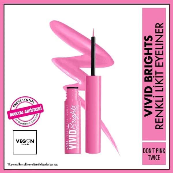 Жидкая подводка для глаз Nyx Professional Makeup Vivid Brights Не розовый дважды