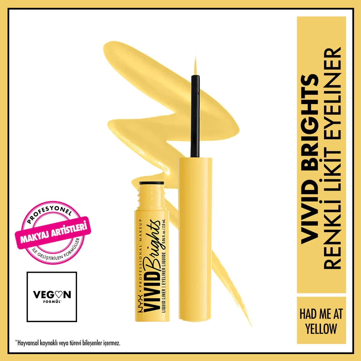 Жидкая подводка для глаз Nyx Professional Makeup Vivid Brights \Had Me At Yellow\""