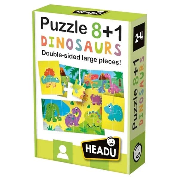 Пазл динозавры 8+1 двухсторонний (2-5 лет) от Headu