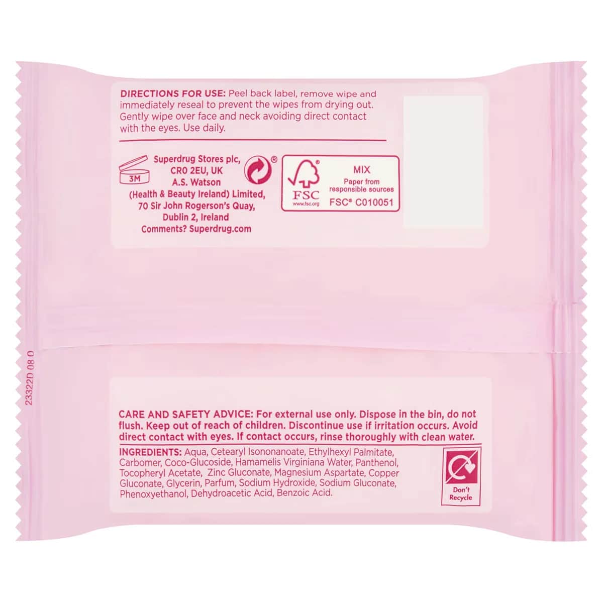 Салфетки для очищения лица Superdrug для нормальной кожи 25 шт.