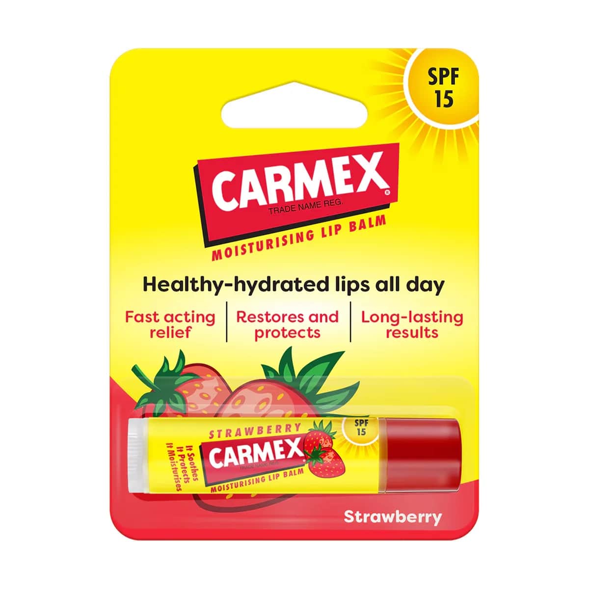 Бальзам для губ Carmex Стик Клубника SPF15 4.25 г