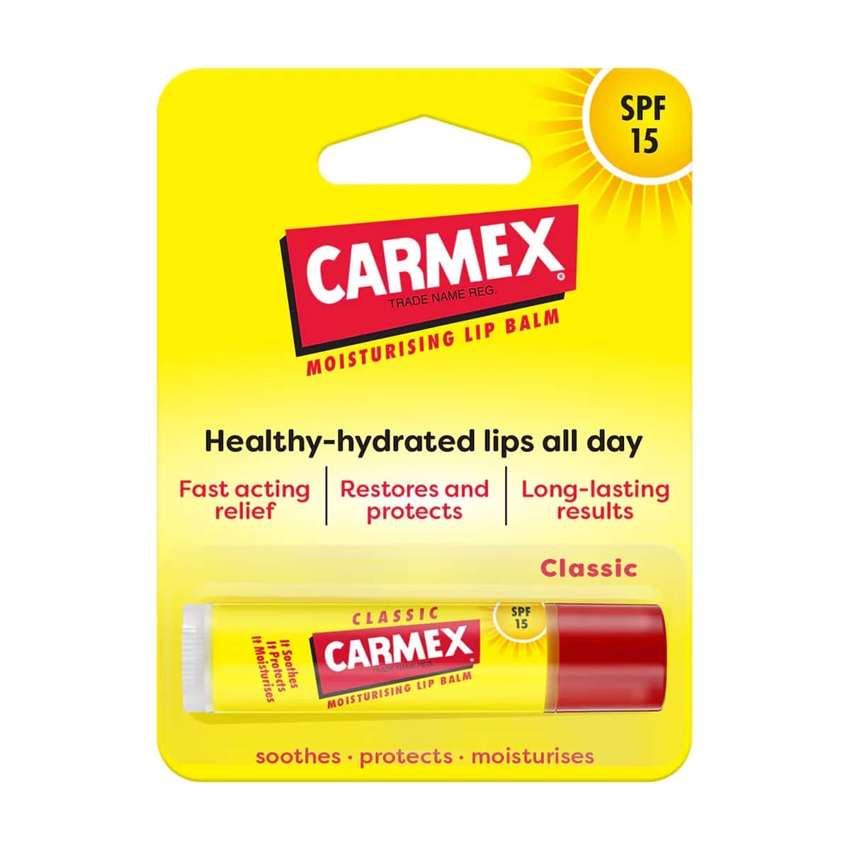 Бальзам для губ Carmex Стик Классический SPF15 4,25 г