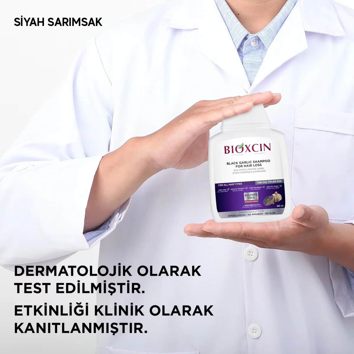 Шампунь Bioxcin с черным чесноком от выпадения волос 300 мл