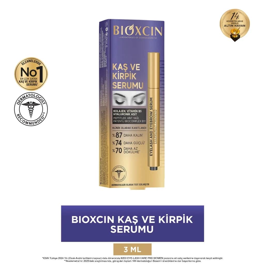 Сыворотка для бровей и ресниц с коллагеном и гиалуроновой кислотой 3 мл от Bioxcin