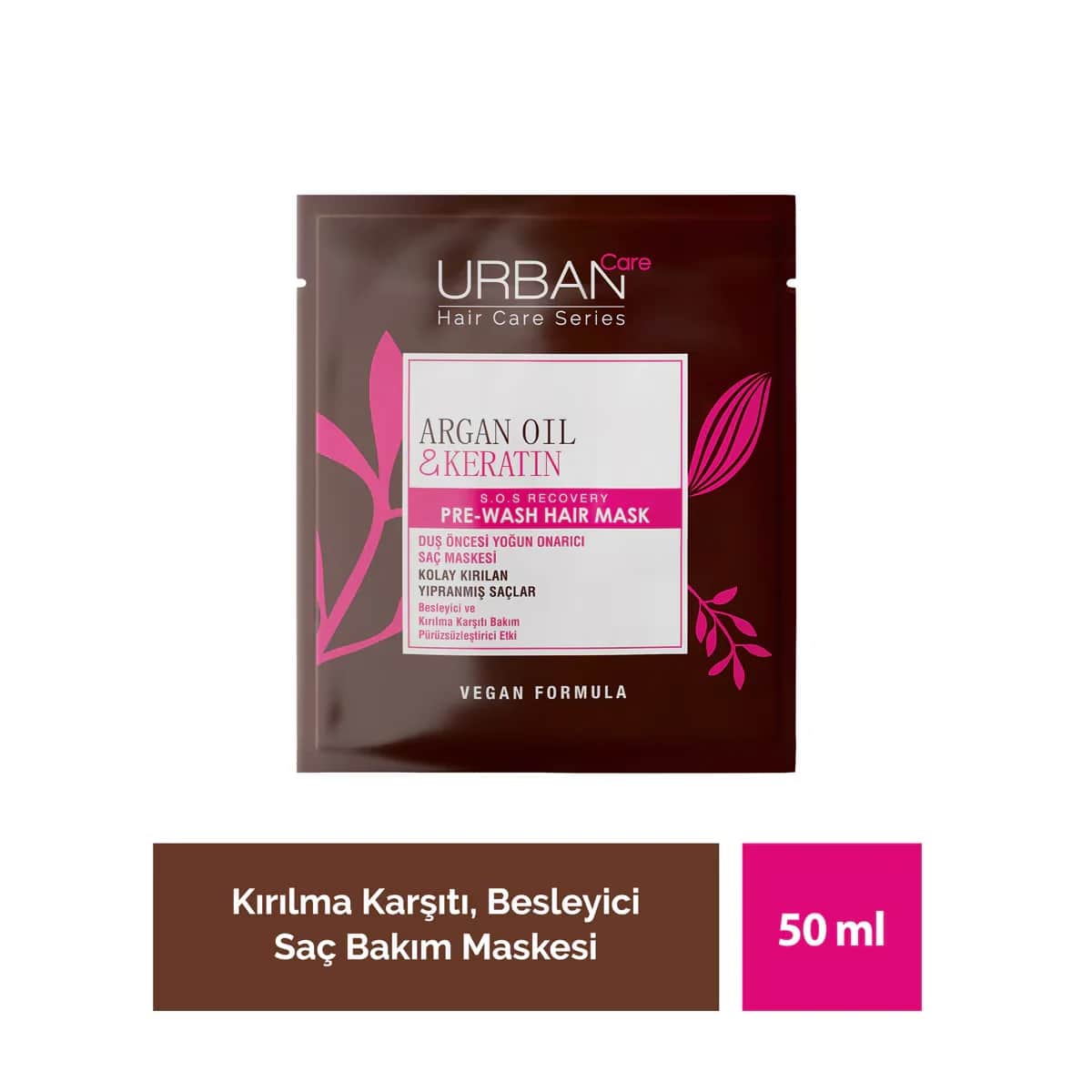 Маска для волос до мытья с аргановым маслом и кератином 50 мл от Urban Care